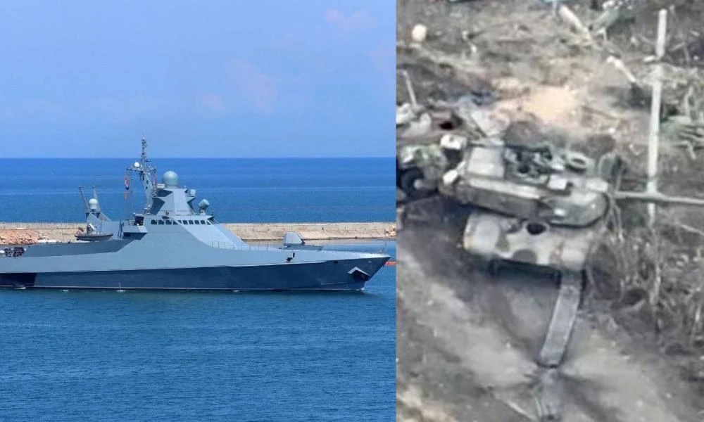 Ουκρανικά USV στόχευσαν το νεότερο πλοίο του ρωσικού στόλου της Μ. Θάλασσας όσο οι Ρώσοι έκαιγαν το δεύτερο ουκρανικό Abrams (Βίντεο)